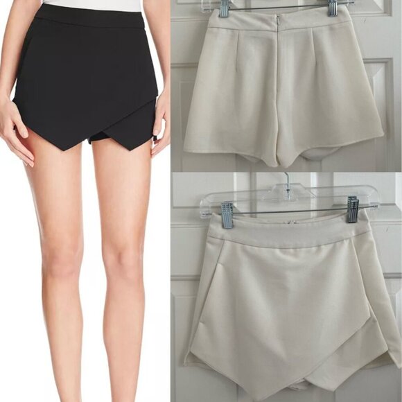 Aqua Ultra Mini Asymmetric Hem Skort XS White - Picture 1 of 15
